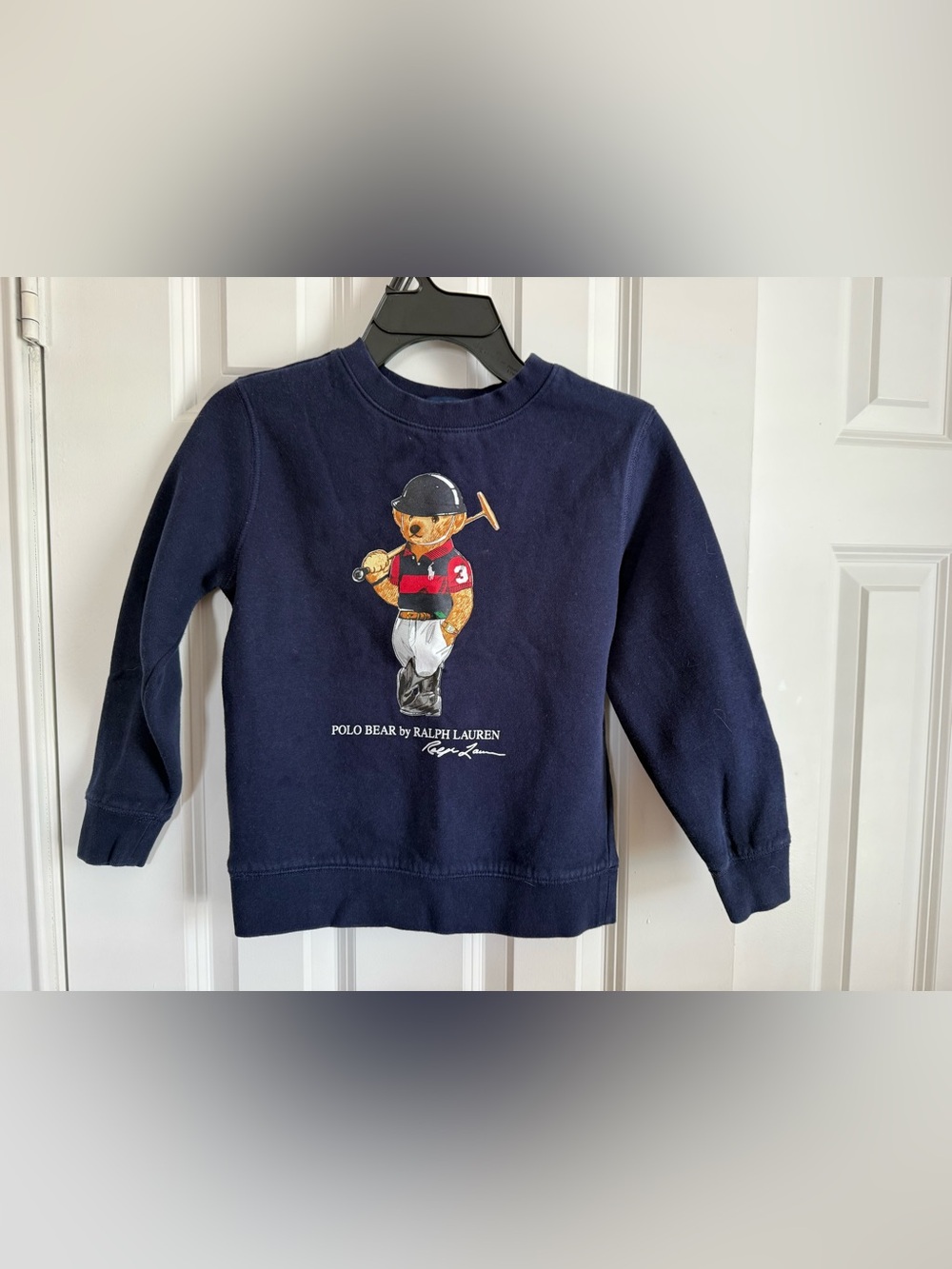 Polo by Ralph Lauren Navy Kids Sweatshirt with Polo Bear Graphic size 7